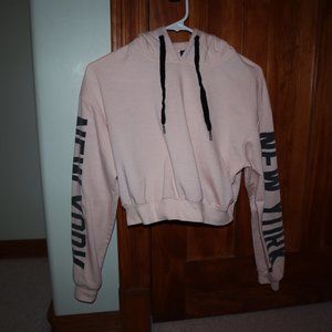 Light Pink New York Long Sleeve Drawstring Hoodie